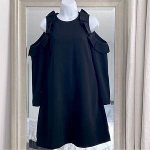 TED BAKER Cold Shoulders Black Dress          Size 1 (US 4).